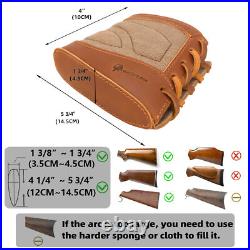 Hunting Leather Gun Sling, Canvas Rifle Buttstock Cover with Swivels Set