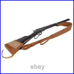 Hunting Leather Soft Gun Sling, Canvas Buttstock Cover, Swivels Set Handmade