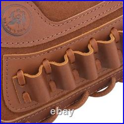 Hunting Set of Leather Rifle Sling, Ammo Buttstock for. 308.45-70.30-06.300win