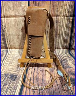 JOE RIDER LEATHER Light Brown Western Holster With 40 in. 45 Cal Cartridge Belt