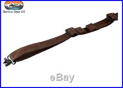 Jack Pyke Brown Leather Padded Rifle Shotgun Sling With Swivels & Suede Backing