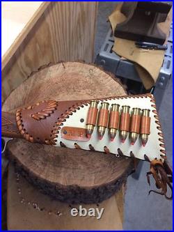 LEATHER GUN STOCK COVER/SHELL HOLDER Winchester Marlin Rossi Henry