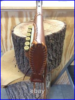 LEATHER GUN STOCK COVER/SHELL HOLDER Winchester Marlin Rossi Henry
