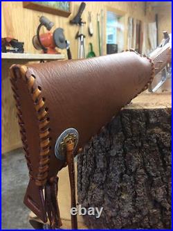 LEATHER GUN STOCK COVER/SHELL HOLDER Winchester Marlin Rossi Henry