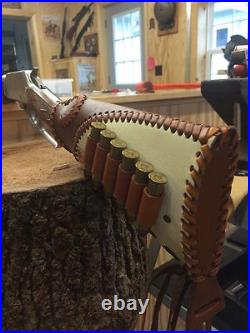 LEATHER GUN STOCK COVER/SHELL HOLDER Winchester Marlin Rossi Henry