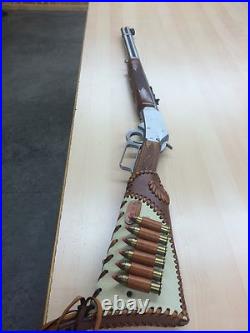 LEATHER GUN STOCK COVER/SHELL HOLDER Winchester Marlin Rossi Henry