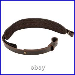 Leather Adjustable Cartridge Holder Sling, Hand Stitched Rifle Shoulder Sling