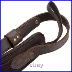 Leather Adjustable Cartridge Holder Sling, Hand Stitched Rifle Shoulder Sling