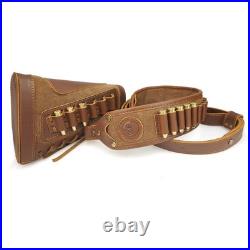 Leather Buttstock Shell Holder for. 30-06.45-70.357.410GA Hunting Cartridge