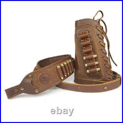 Leather Buttstock Shell Holder for. 30-06.45-70.357.410GA Hunting Cartridge