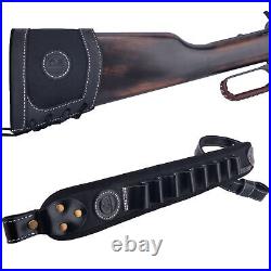 Leather Canvas Rifle/Shotgun Buttstock Recoil Pad + Sling. 30/30.308.22LR 12GA