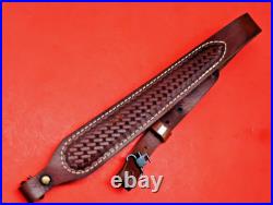 Leather Cobra White Stitch Basketweave Suede Back Sling QD Swivels fit Remington