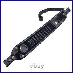 Leather Cow Hide Rifle Ammo Cartridge Shell Holder Gun Sling, Stitch Straps USA