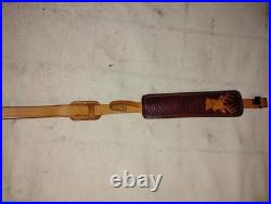 Leather Deer Design Padded Gun Sling