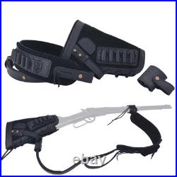 Leather Gun Buttstock Cheek Rest Pad with Matched Black (. 357.30-30.38)