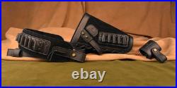 Leather Gun Buttstock Cheek Rest Pad with Matched Black (. 357.30-30.38)