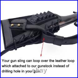 Leather Gun Buttstock Cheek Rest Pad with Matched Black (. 357.30-30.38)