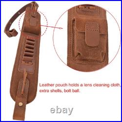 Leather Gun Buttstock Cheek Rest Pad with Matched Sling and Loops, No Drill/N