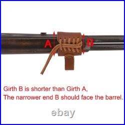 Leather Gun Buttstock Cheek Rest Pad with Matched Sling and Loops, No Drill/N