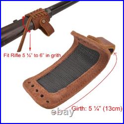 Leather Gun Buttstock Cheek Rest Pad with Matched Sling and Loops, No Drill/N