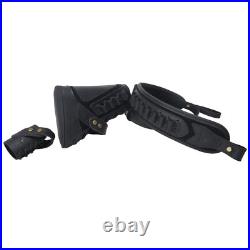 Leather Gun Buttstock Pad +Gun Sling. 22mag. 30/30.45/70 No Swivels Needed