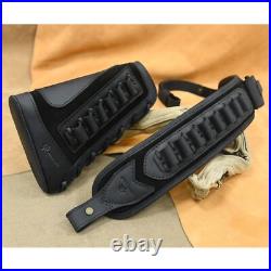 Leather Gun Buttstock with Gun Sling Combo for. 308.22mag 12GA. 30/30.44mag