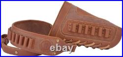 Leather Gun Shell Holder Buttstock with Matched Rifle Sling for. 30-06.30-30
