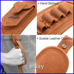 Leather Gun Sling Shell Holder for. 308.357 Hunting Rifle Sling with Handle Str