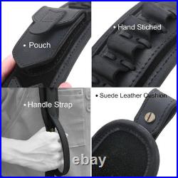Leather Gun Sling Shell Holder for. 308.357 Hunting Rifle Sling with Handle Str