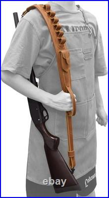 Leather Gun Sling Shell Holder for. 308.357 Hunting Rifle Sling with Handle Str