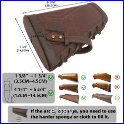 Leather Gun Sling with Cheek Rest & Shell Holder No Drill Loop Mount for Rifle