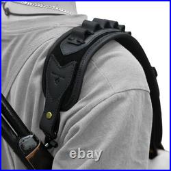 Leather Gun Sling with Shell Holder & Handle Strap for Hunting Rifles. 308.357