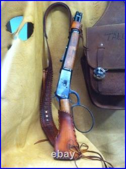 Leather Gunstock Cover Sling No Drill Henry Mares Leg Rossi Ranch Hand
