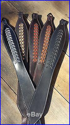 Leather Hand Tooled Rifle Slings /G 27.3 design choice of 5 colors