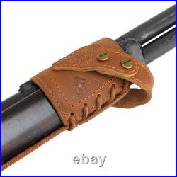 Leather Hunting Rifle Buttstock with Gun Sling for. 30/30.308.22MAG No Drill