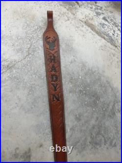 Leather Hunting Shotgun Rifle Sling Strap Groomsman Gift and Custom Name