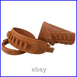 Leather No Drill Rifle Gun Cheek Rest Pad Buttstock with Gun Sling. 30/30.308