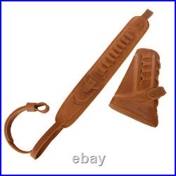 Leather No Drill Rifle Gun Cheek Rest Pad Buttstock with Gun Sling. 30/30.308