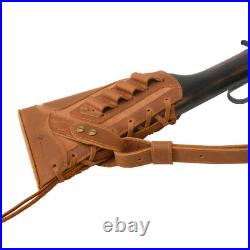 Leather No Drill Rifle Gun Cheek Rest Pad Buttstock with Gun Sling. 30/30.308
