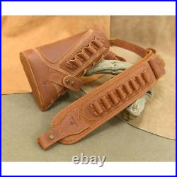 Leather No Drill Rifle Gun Cheek Rest Pad Buttstock with Gun Sling. 30/30.308