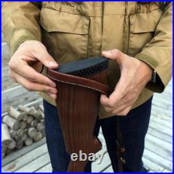 Leather No Drill Rifle Sling Adjustable 37.8 Inch Gun Strap for Hunting Shooting