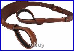 Leather No Drill Rifle Sling Adjustable Shotgun Sling for Hunting Shooting