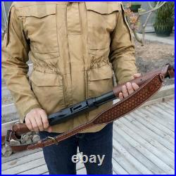 Leather No Drill Rifle Sling Adjustable Shotgun Sling for Hunting Shooting