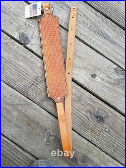 Leather Padded Gun Sling with Design Made in USA
