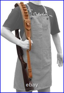 Leather Rife Sling Cartridge Holder with Handle Loop for. 308 12GA Shotgun Strap