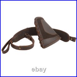 Leather Rifle Ammo Buttstock, Shell Holder Sling Hunting Set for. 22 12GA. 30-06