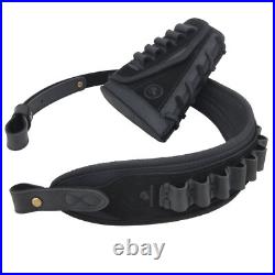 Leather Rifle Ammo Buttstock, Shell Holder Sling Set for. 30-06.22LR 12GA. 30-30