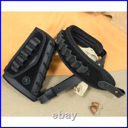 Leather Rifle Ammo Buttstock, Shell Holder Sling Set for. 30-06.22LR 12GA. 30-30
