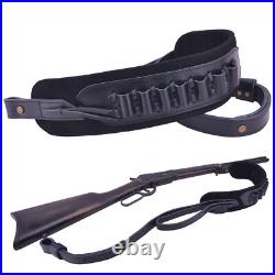 Leather Rifle Ammo Carry Sling Shotgun Shoulder Strap for. 30-30.308.22LR 12GA Leather Rifle Ammo Carry Sling Shotgun Shoulder Strap for. 30-30.308.22LR 12GA