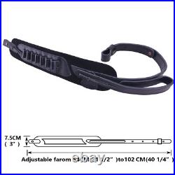 Leather Rifle Ammo Carry Sling Shotgun Shoulder Strap for. 30-30.308.22LR 12GA